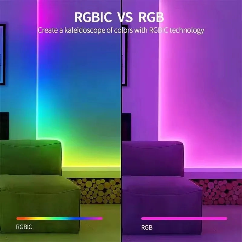 5V USB RGBIC Neon LED Strip – 1-5M Waterproof with Bluetooth & Remote
