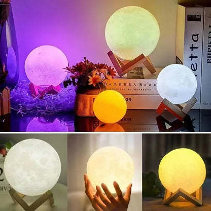 LED Galaxy Moon Light – DIY Night Lamp with Stand for Kids & Bedroom Decor