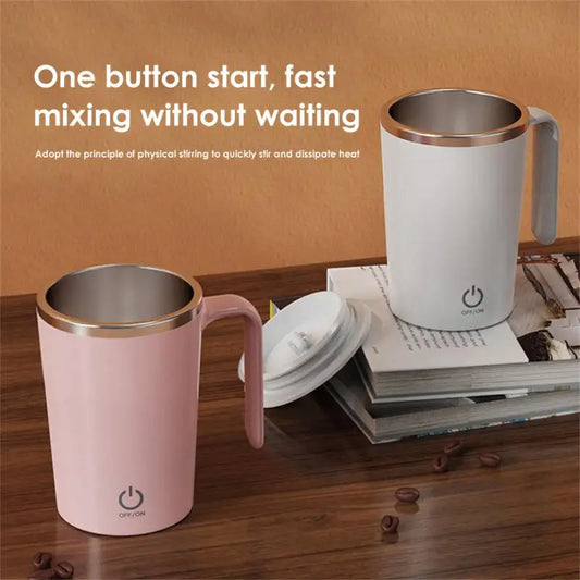 Automatic Self-Stirring Mug – Rechargeable Stainless Steel Magnetic Coffee Cup