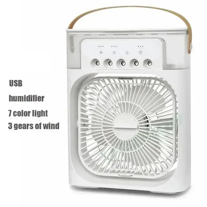 3-in-1 Mini Air Cooler – Fan, Humidifier & LED Night Light for Home/Office