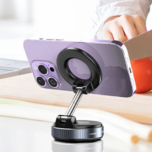360° Magnetic Car Phone Holder – Vacuum Suction Mount for Dashboard or Windshield