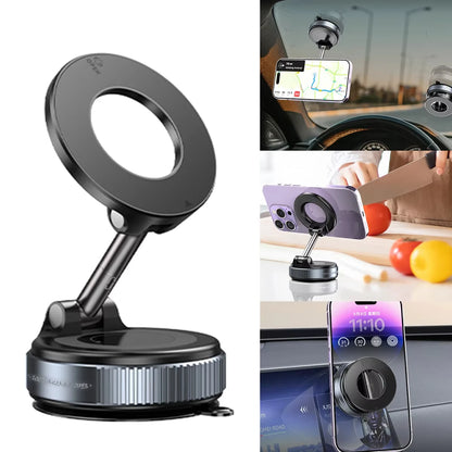 360° Magnetic Car Phone Holder – Vacuum Suction Mount for Dashboard or Windshield